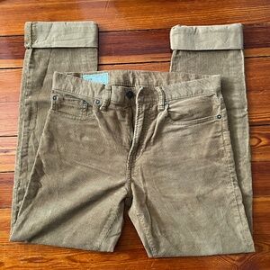GAP Corduroy Pants Straight‎ Leg Casual Everyday Tan Mens Size 29x34